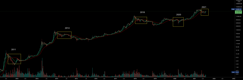 BTC  -  We are in a  Bear Market - Same  behavior since 2011 .