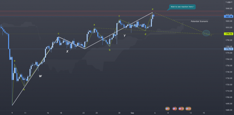 An unique Elliott wave scenario of gold